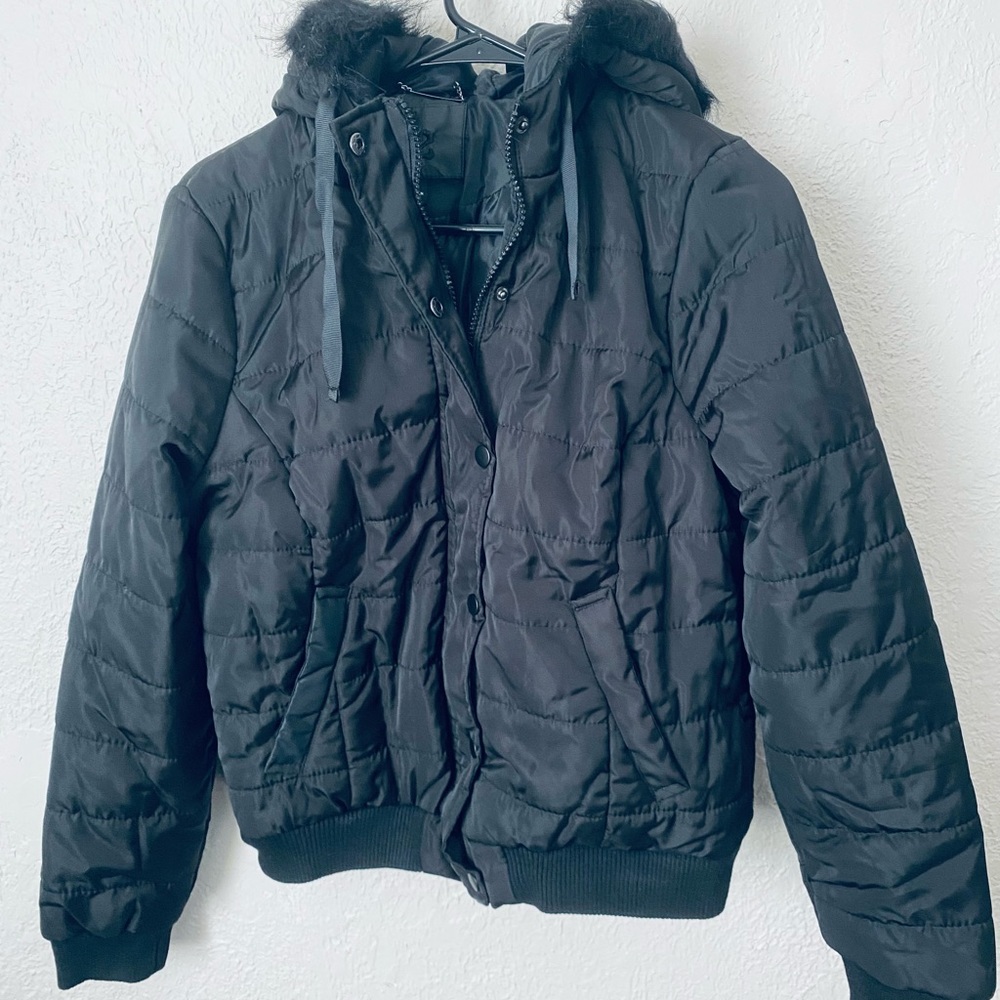 JouJou women’s faux fur lined hooded down jacket - Picture 10 of 16
